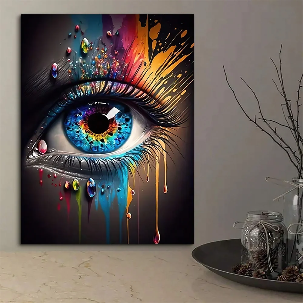 Classic Abstract Wall Art Picture Eye Features Mural Canvas Painting Print Poster for Living Room Bedroom Office Home Decoration
