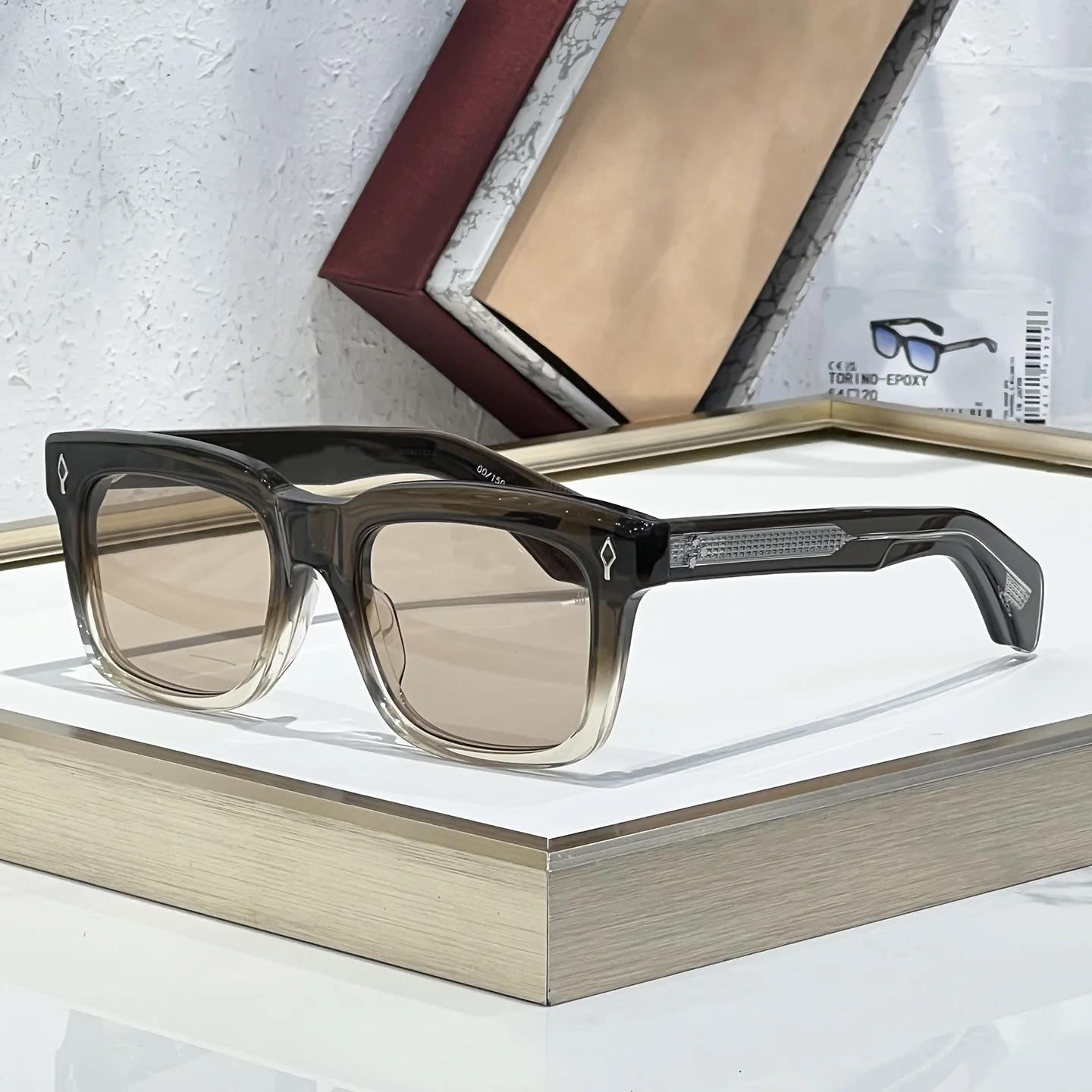 

TORINO Epoxy Sunglasses 2025 New Arrival Japanese Handmade Square Frame UV400 Unisex Fashion Eyewear for Vacation