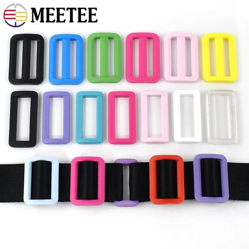 

20Pcs 32/38mm Plastic Tri-Glide Buckles Square O D Ring Bag Strap Adjuster Clasp Webbing Connector Hook Dog Collar Accessory