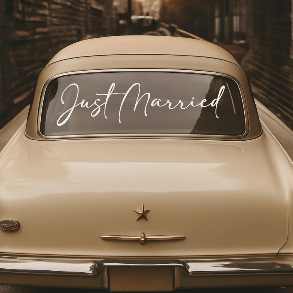 

Just Married Car Decal StickerWedding Ceremony Welcome Sign Window Vinyl Decal Removable Murals