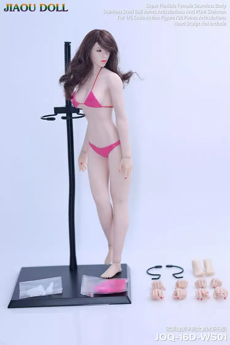 

1/6 JOQ-16D-WS01 JIAOU New White Skin Female Figure European Fitness Muscle Seamless Flexible Doll Body Model