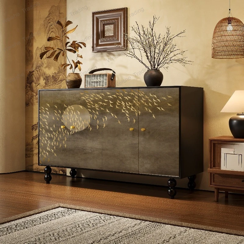 

French new Chinese style ancient national style living room dining side cabinet B & B wine hotel package room entrance