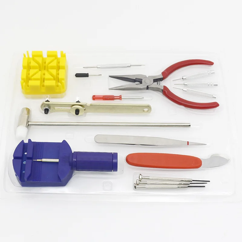 16 шт./компл. набор инструментов для ремонта часов для задней крышки, ремешок для замены батареи или портативный набор инструментов для часовщика