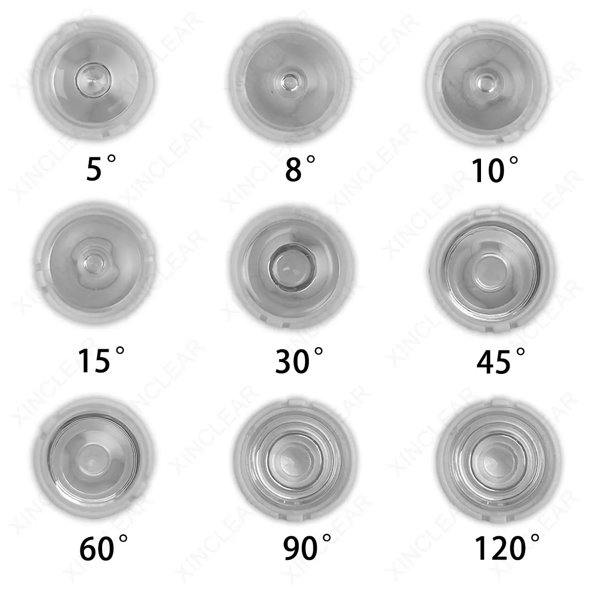 1W 3W 5W LED 렌즈 20MM 광학 PMMA 평면 투명 렌즈 5 10 15 30 45 60 90 120도 1 3 5 와트 고전력 LED 칩에 적합