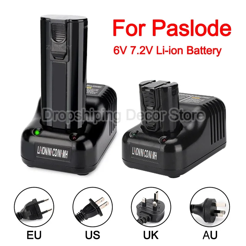 Ni-CD Ni-MH Li-ion Battery Charger For Paslode Nail Gun 6V 7.2V Lithium-ion Nickel Chromium Nickel Metal Hydride Battery