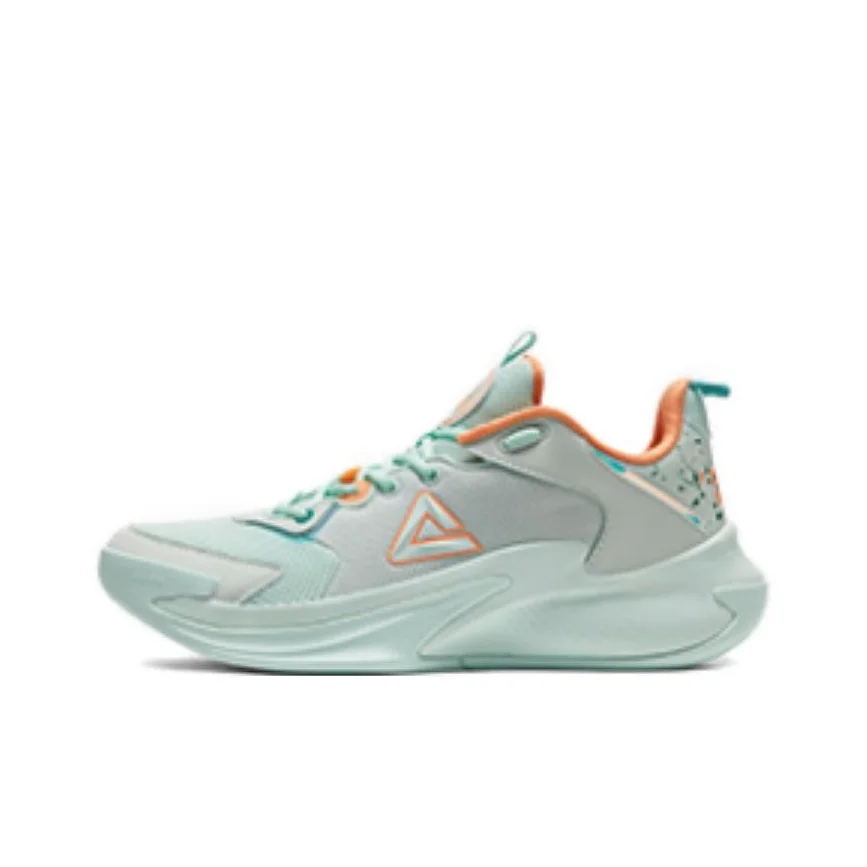 PEAK Slip Resistant Abrasion Resistant Low top Basketball Shoes Men's Pink Green DA340011