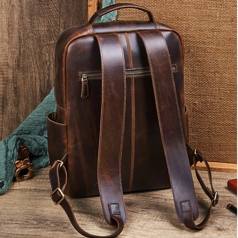 Men's Top Grain Waxed Leather - огляд і ціна Leather Backpack Vintage
