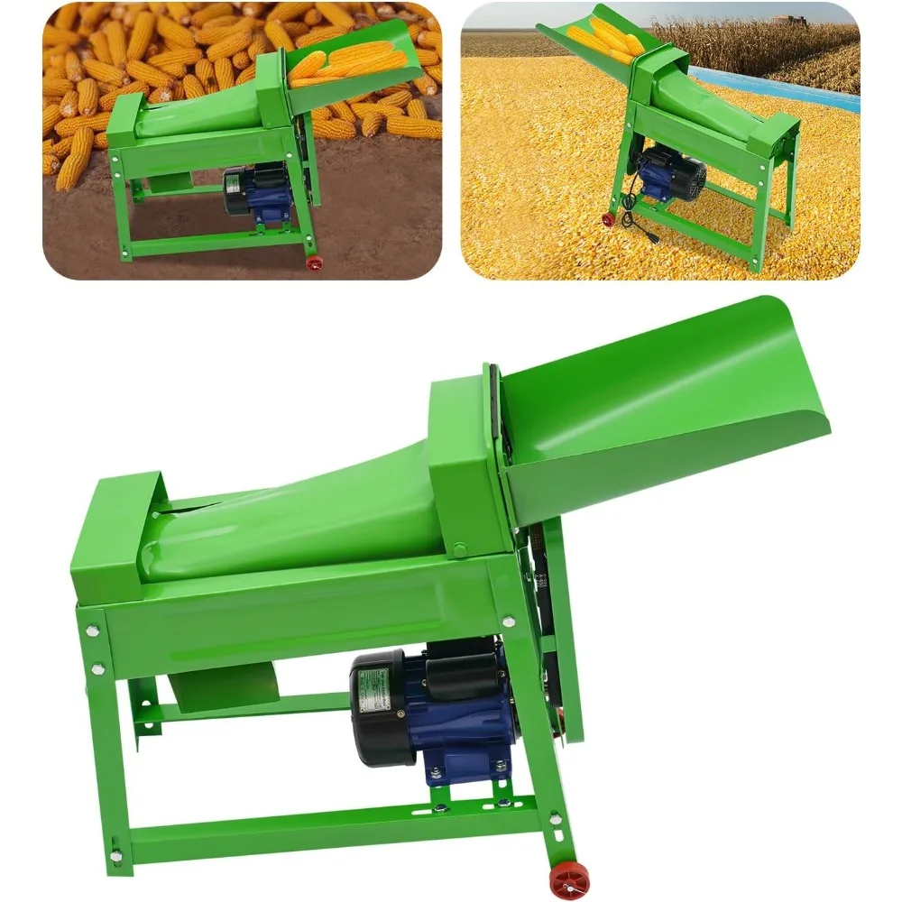 0.48KW Electric Corn Thresher, 2800RPM Dry Corn Sheller 99% Rate, Green