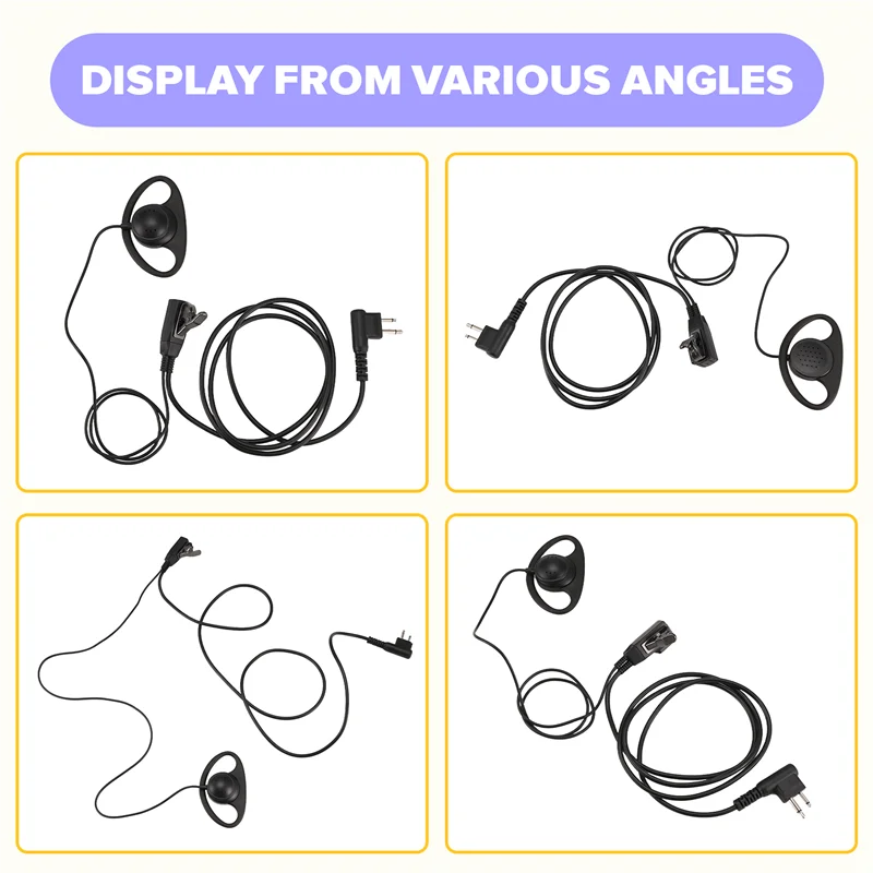 

2 Pin Advanced D Shape Clip-Ear Ptt Headset Earpiece Mic For Motorola 2 Way Radios GP88S GP300 GP68 GP2000 GP88 GP3188 CP040 CP1