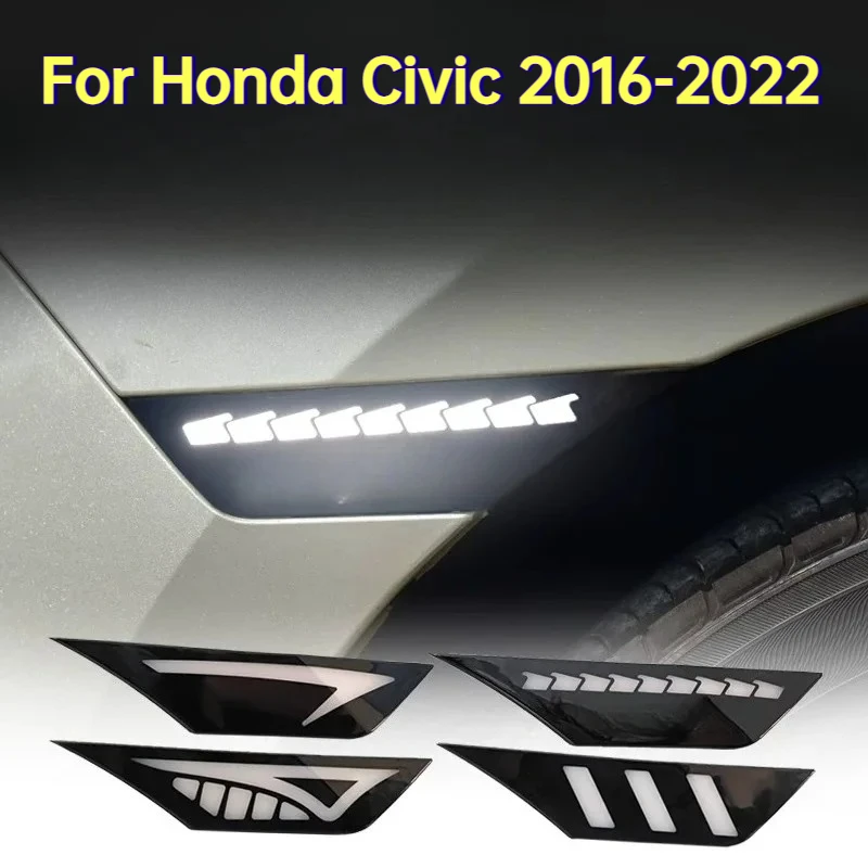 For Honda Civic 2016-2022 Car Led Fender Marker Leaf Board Light Dymanic Flowing Turn Signal Light Side Marker Accessories