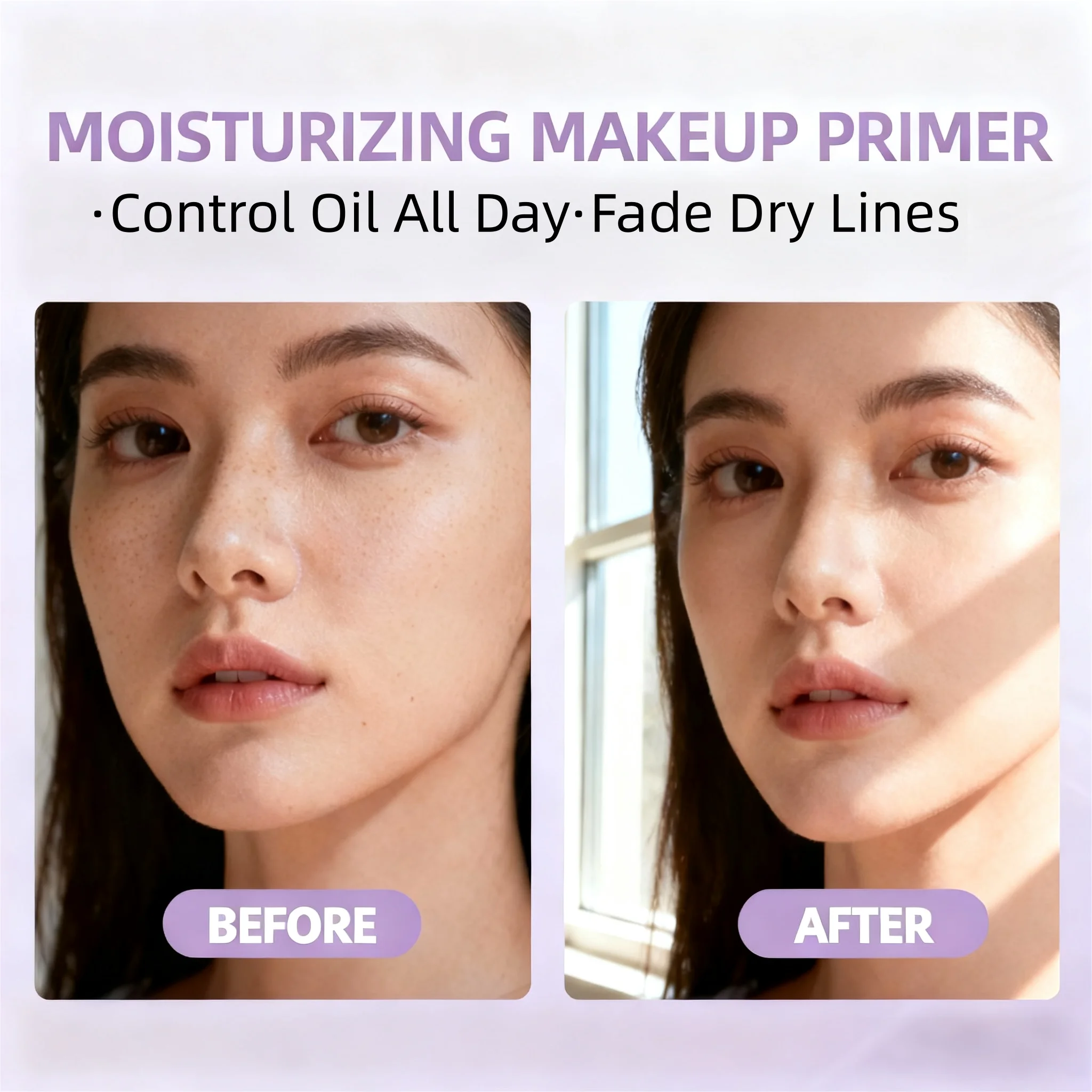 Apprêt et crème solaire 2 en 1 au collagène Spf 50, apprêt pour le visage à double chambre avec protection solaire au collagène et base de maquillage pour une peau impeccable