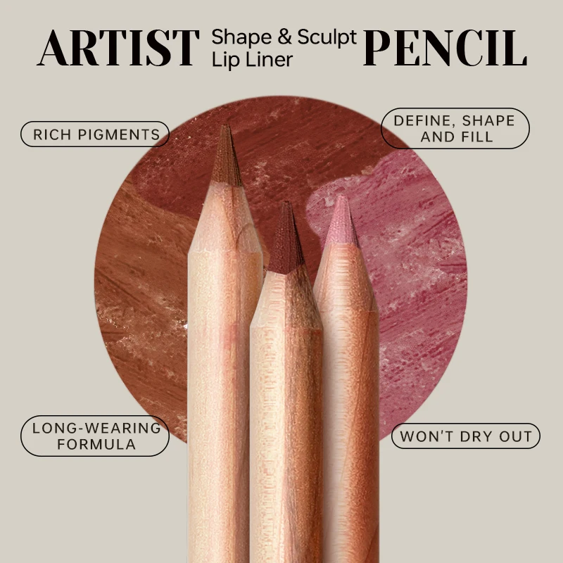 Ensemble cadeau de crayons à lèvres marron mat longue durée, nuances assorties, contour lisse, crayons à lèvres faciles à appliquer pour les lèvres parfaites, 6 pièces