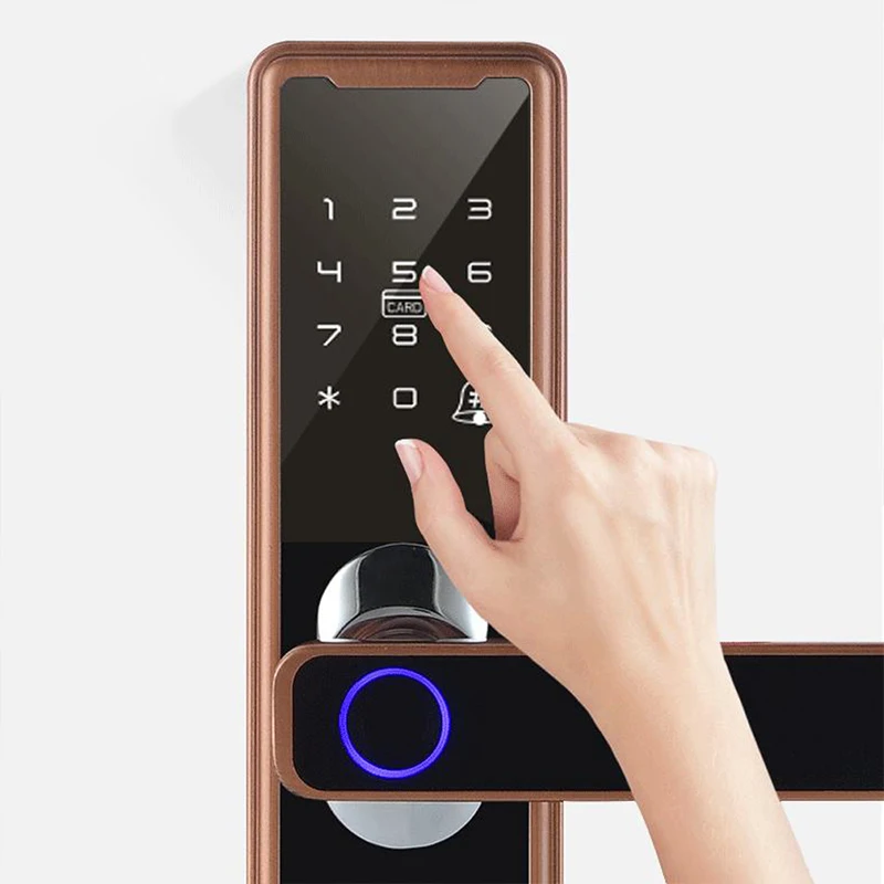Inteligente biométrico Fingerprint Porta Handle Lock, Digital Keyless Lock, Wi-Fi App