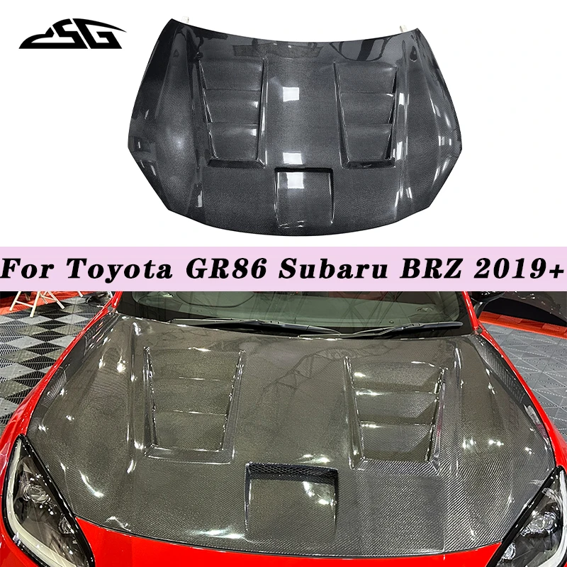 GR86 Hood Engine Cover Carbon Fiber Front Bumper Engine Hood Bonnet Vents For Toyota GR86 Subaru BRZ 2019+ Body Kit