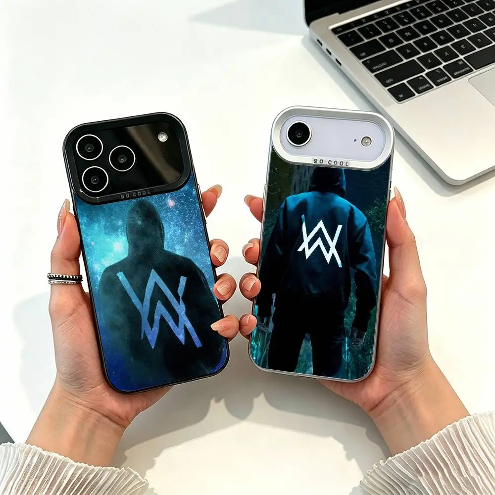 

A-Alan Walker DJ Phone Case For iPhone 11 12 13 14 15 16 17 Pro Max Plus white silver Phone Cover