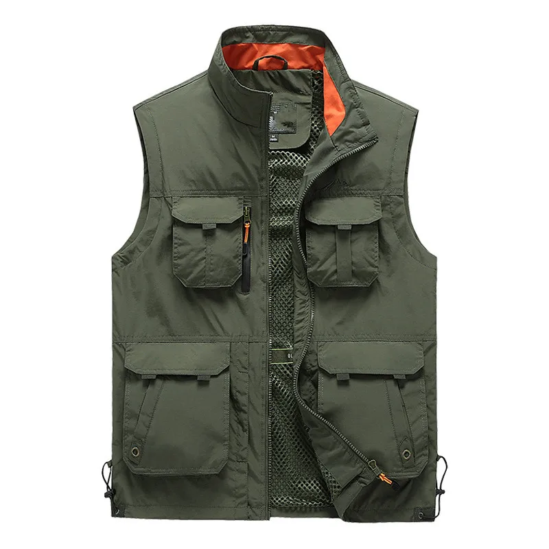 

Men's Outdoor Vests Mountaineering Fishing Vest Functional Work Attire Waistcoat Multiple Pockets Tops Sleeveless Sweater