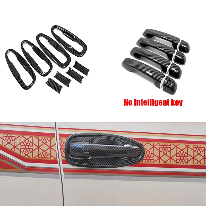 For Toyota Land Cruiser Prado 150 J150 LC150 LC200 2010 - 2021 ABS Carbon fiber Car Door Handle Door bowl Cover Trim