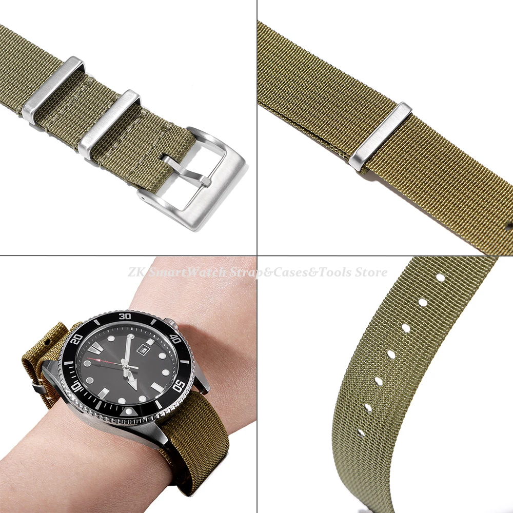 Ribbed Watch Strap 18mm 20mm 22mm for Omega Military Weave Sport Bracelet Belt with Clasp Fabric Replacement Wristband Men Women - view 3