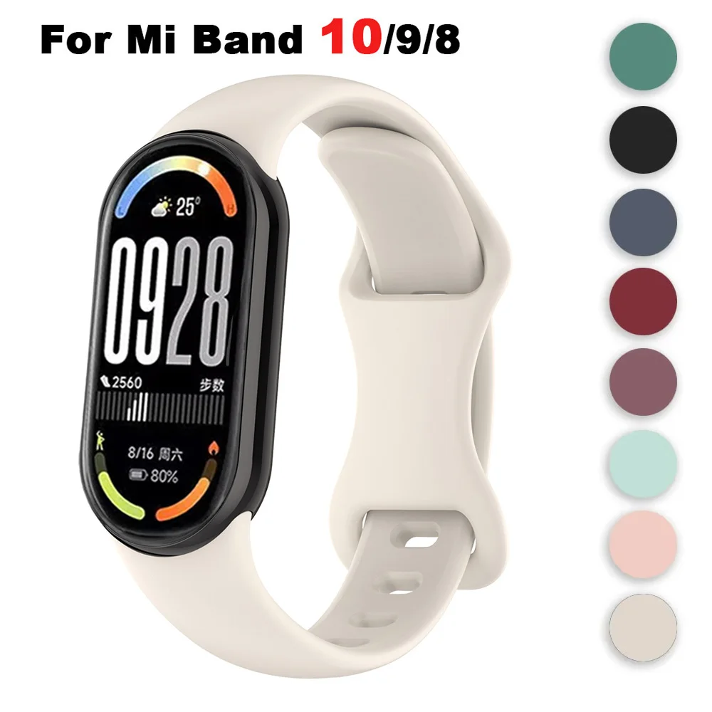 Silikonbänder für Xiaomi Mi Band 10 9 8 Sport Gummiarmband Armband Pulseira Correa Xiaomi Smart Band 8 9 NFC-Zubehör