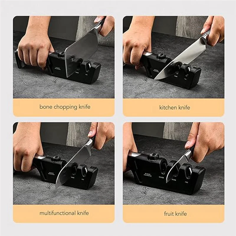 

A26F-Точилка для ножей, 3-ступенчатая точилка, профессиональный инструмент для заточки ножей для кухонных ножей, регулируемая многофункциональная