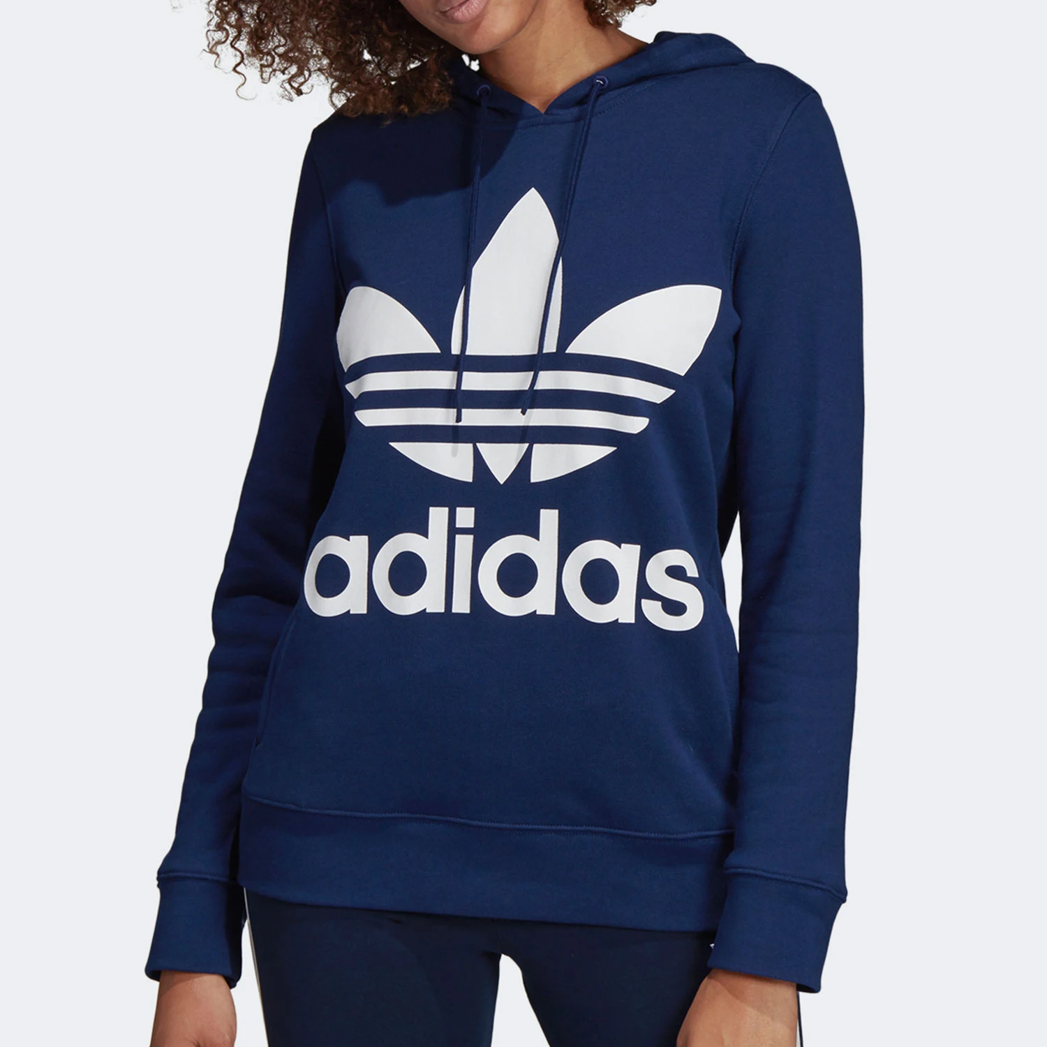 

Adidas Authentic Three Leaves Women's Logo Print Pullover Sports Hoodie DV2568