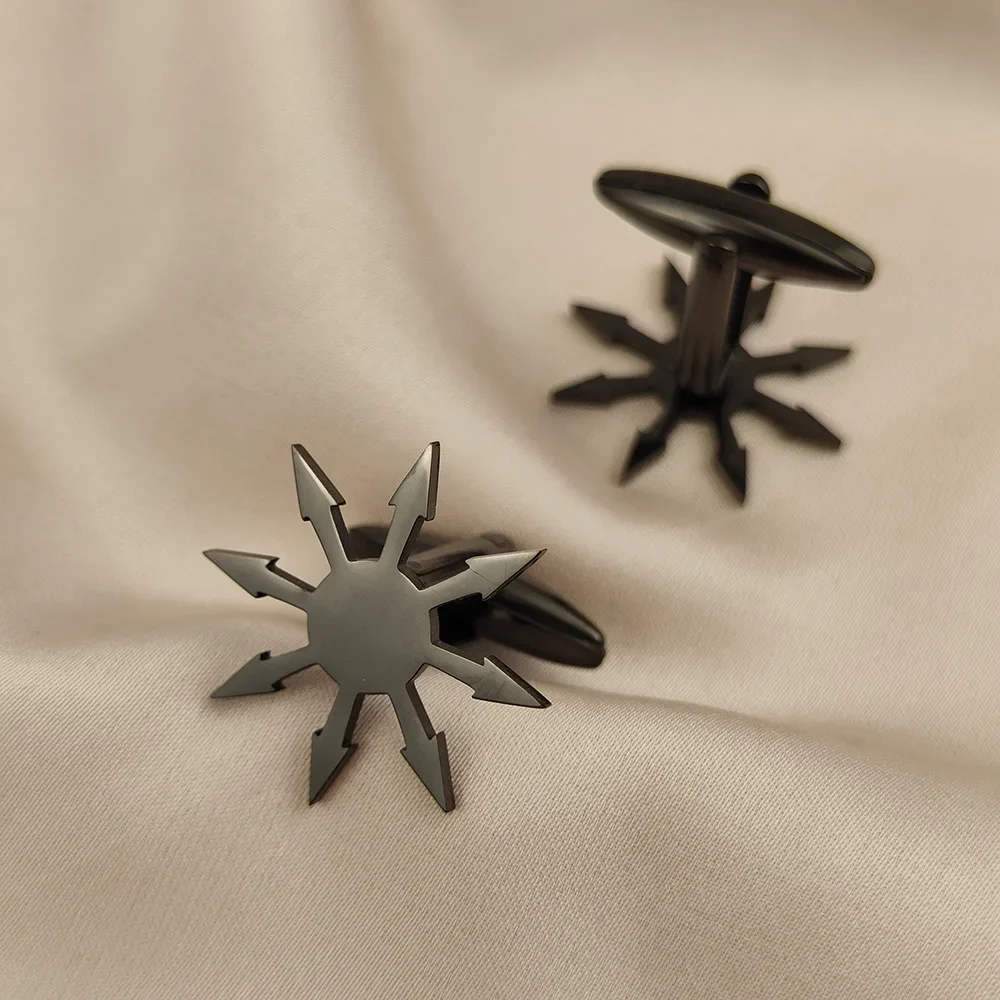 18k Gold Plated Snowflake Dart Cufflinks for Men Gold Silver Stainless Steel Suit Cuff Cufflinks Father's Day Best Gift