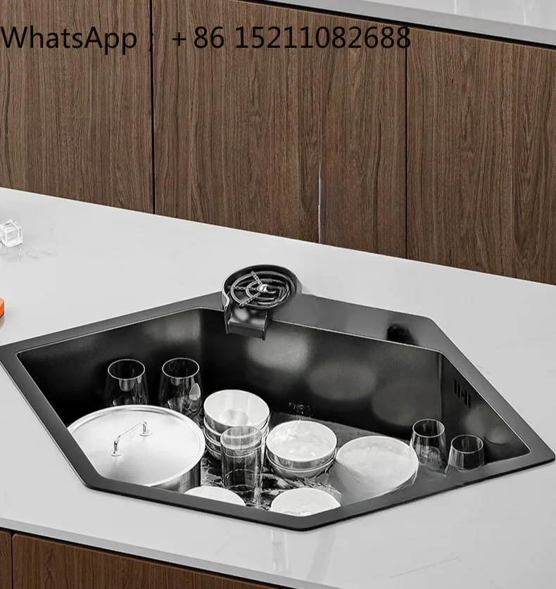 SCY SUS304 stainless steel corner large single slot corner kitchen special-shaped vegetable basin