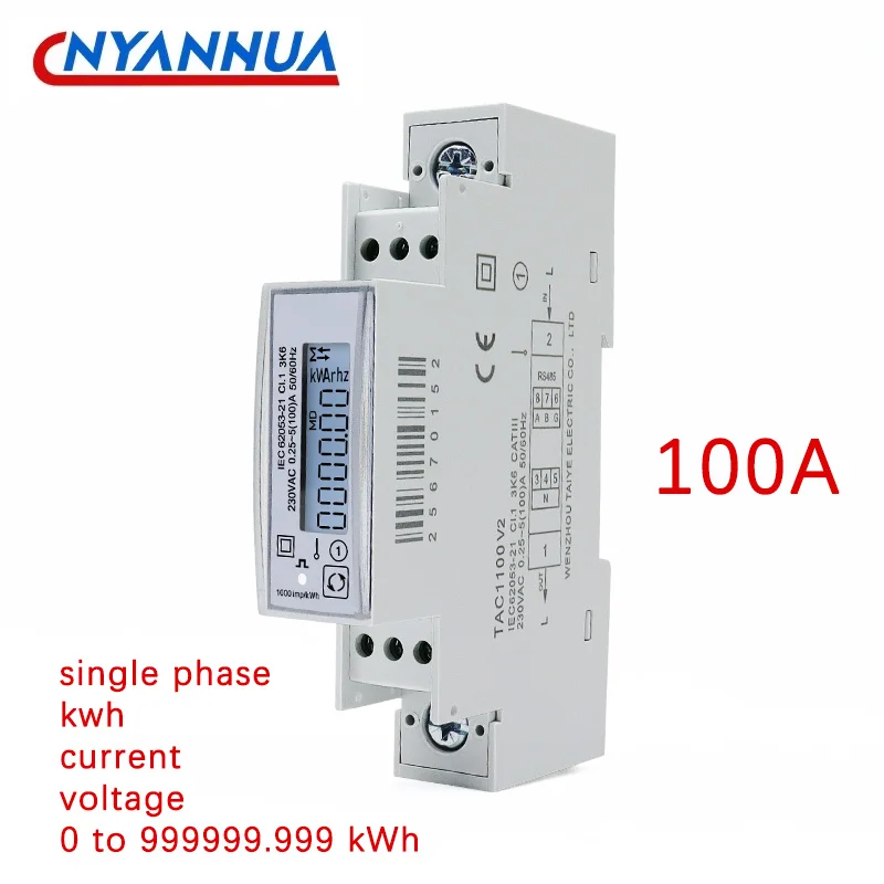 Szyna Din Zużycie energii Wielofunkcyjny licznik wat-godzin 100A RS485 MODBUS RTU 230V SDM120 V A PF Hz
