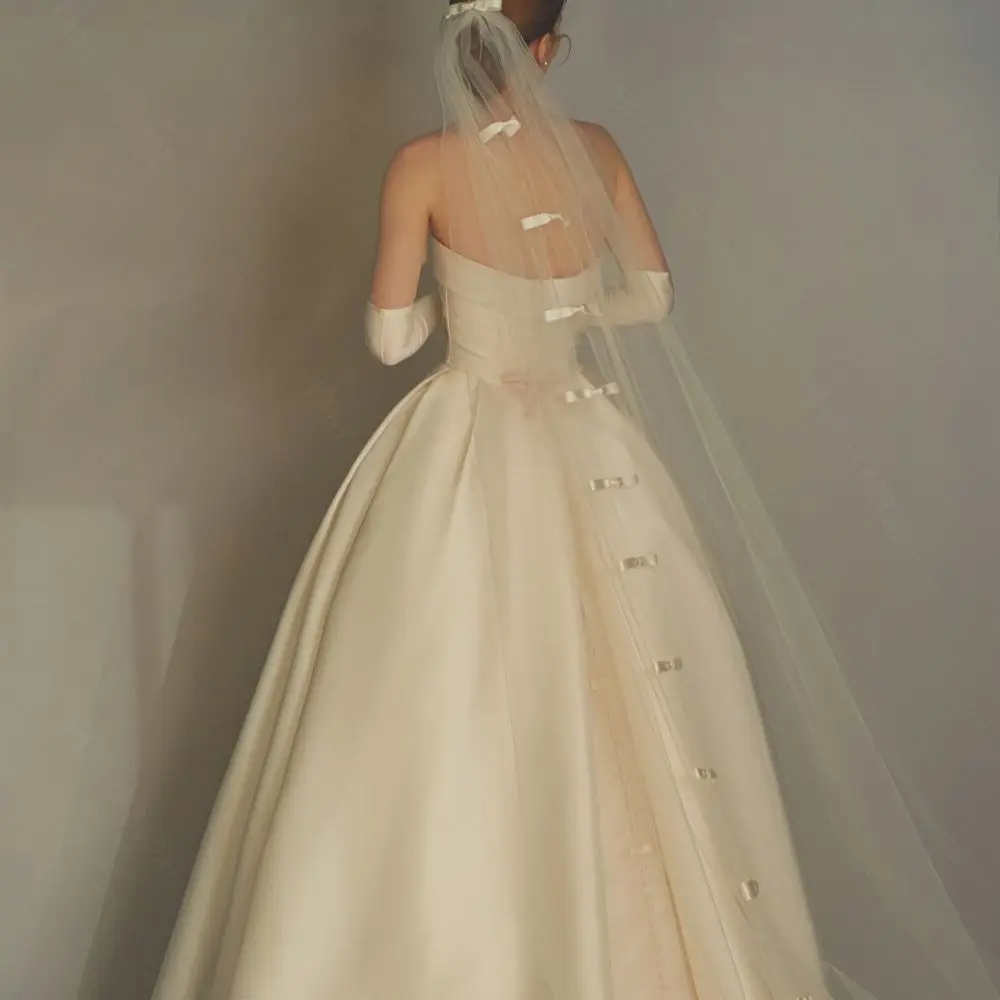 

One-Layer Mesh Veil Elegant Waltz Veil Handmade Length Can Be Customized Wedding Accessories With Bow Decoration TT542