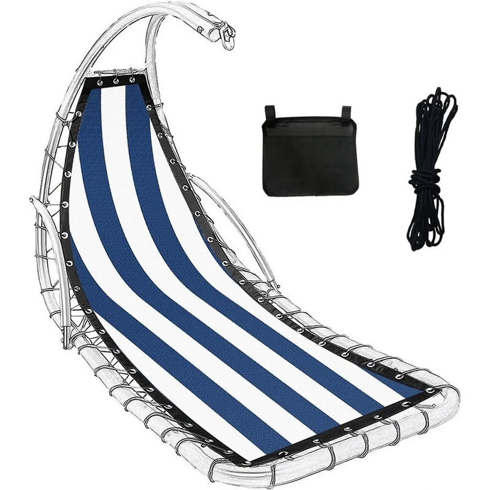 64x197x23CM Stripe Pattern Seat Cloth Replacement for Textilene Hanging Swing Chair Indoor Outdoor Multi Scene Application