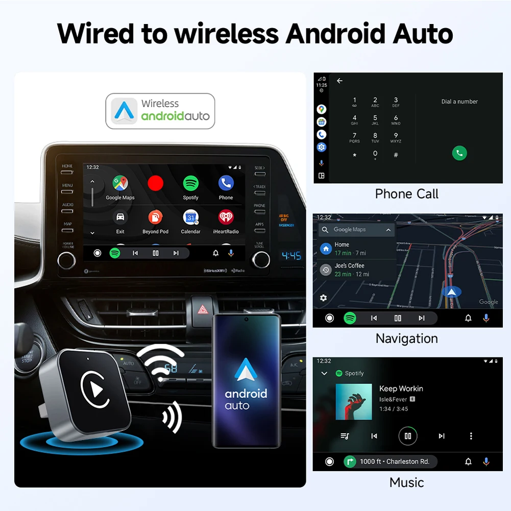 

Беспроводной адаптер/бокс для Android Auto и CarPlay, USB-донгл для преобразования проводного подключения в беспроводное, автоматическое подключение для автомобилей с заводской проводной системой CarPlay.