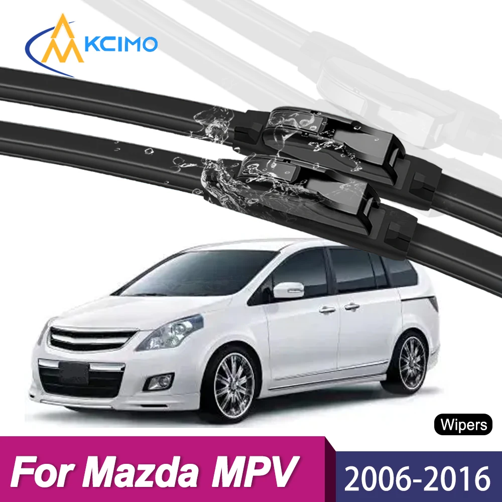 

All Weather Durable Wiper Blades For Mazda MPV LY 2006-2016 Front Windshield Wiper Soft Rubber Frameless
