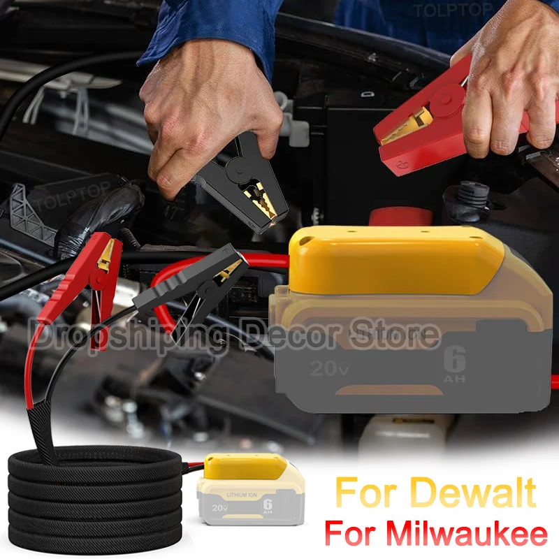 Li-ion Bateria Jumper Cabos Bateria de Carro Jump Starter Jumper Cabo de Emergência Makita Dewalt Milwaukee 18v