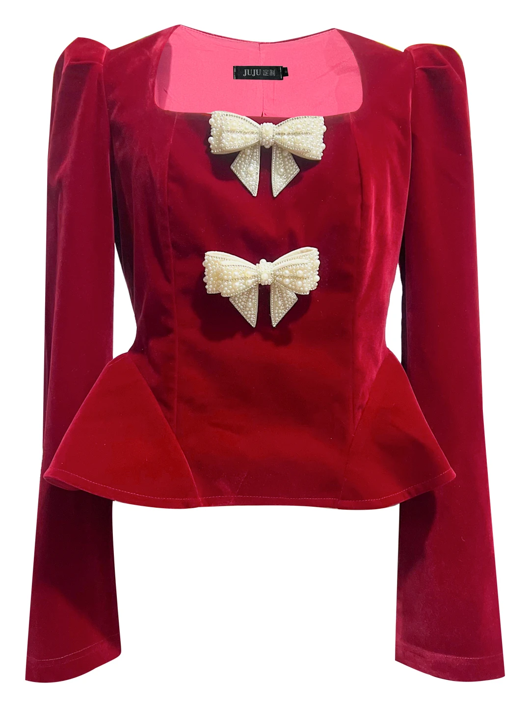 

Slimming Velvet Knot Waist Cinched Top And Skirt Set for Women Faionable Spring Autumn Outfit Bubble Sve T-irt