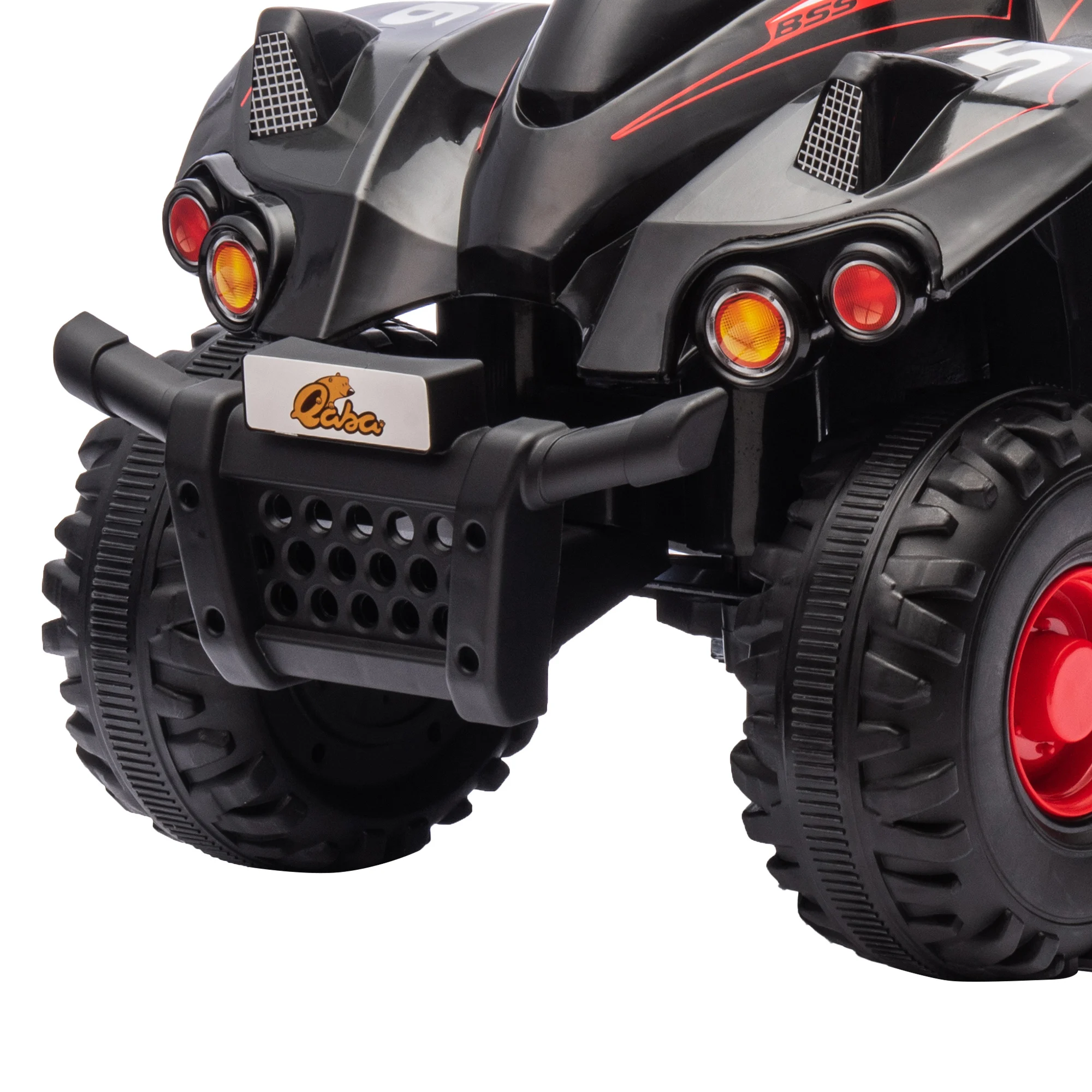 6V Kids Atv 4 Wheeler Quad Car W/ Music, Forward Gear, for 2-6 Years Old, Black