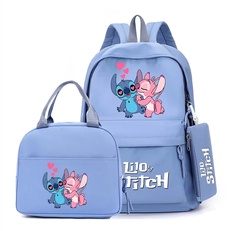 3Pcs/set Lilo Stitch Backpack for Girl Boy Student Teenager Children Rucksack Kids Birthday Gift Women Casual School Bag