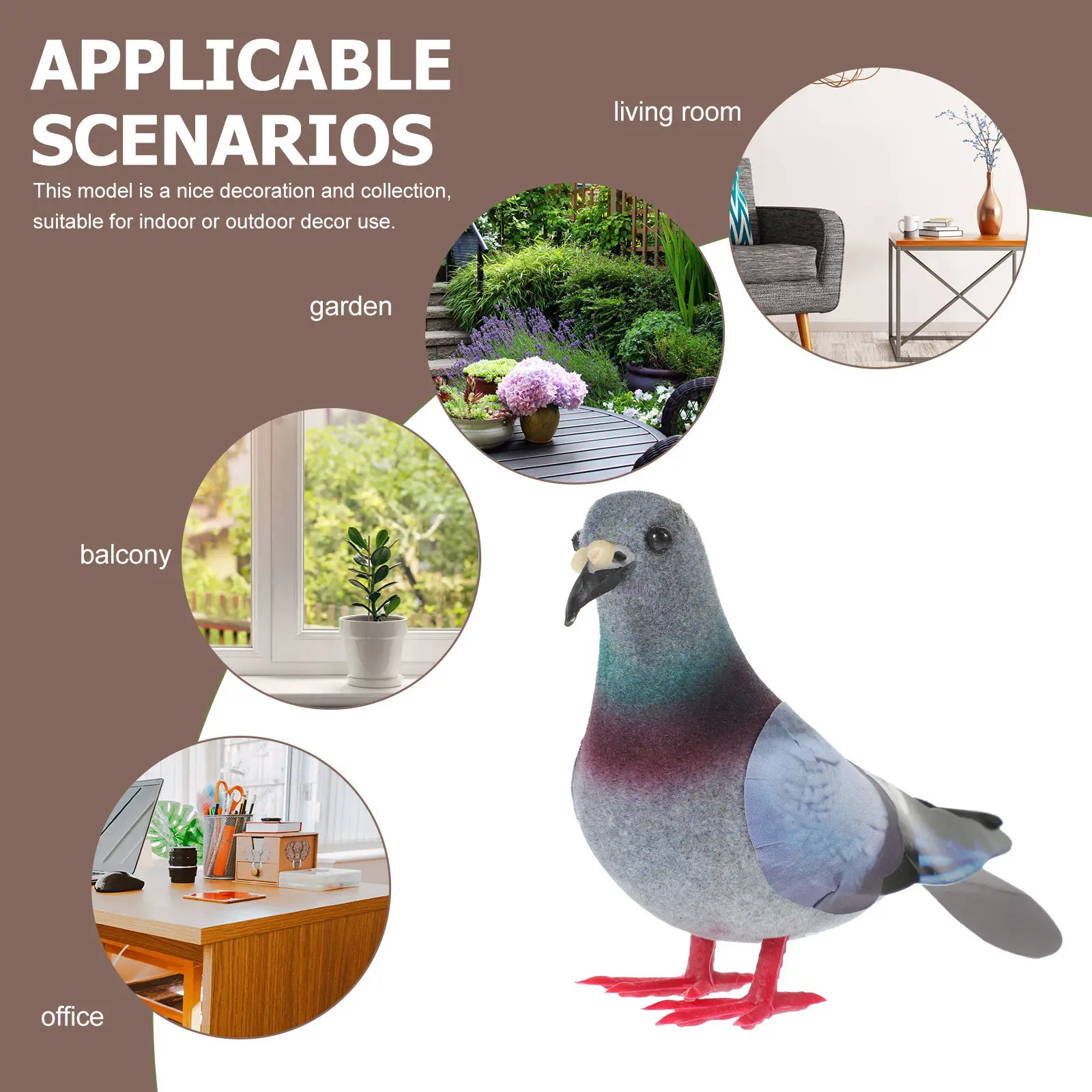 2Pcs Simulated Foams Garden Doves Realistic Bird Sculpture Home Decoration Outdoor Lawn Yard Miniature Landscape Ornament