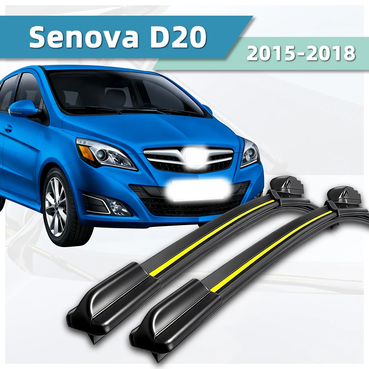 

Fit For BAIC Senova D20 (2015-2018) Wiper Blade Natural Rubber Strip Boneless Silent Car Windshields Front Wiper Car accessories