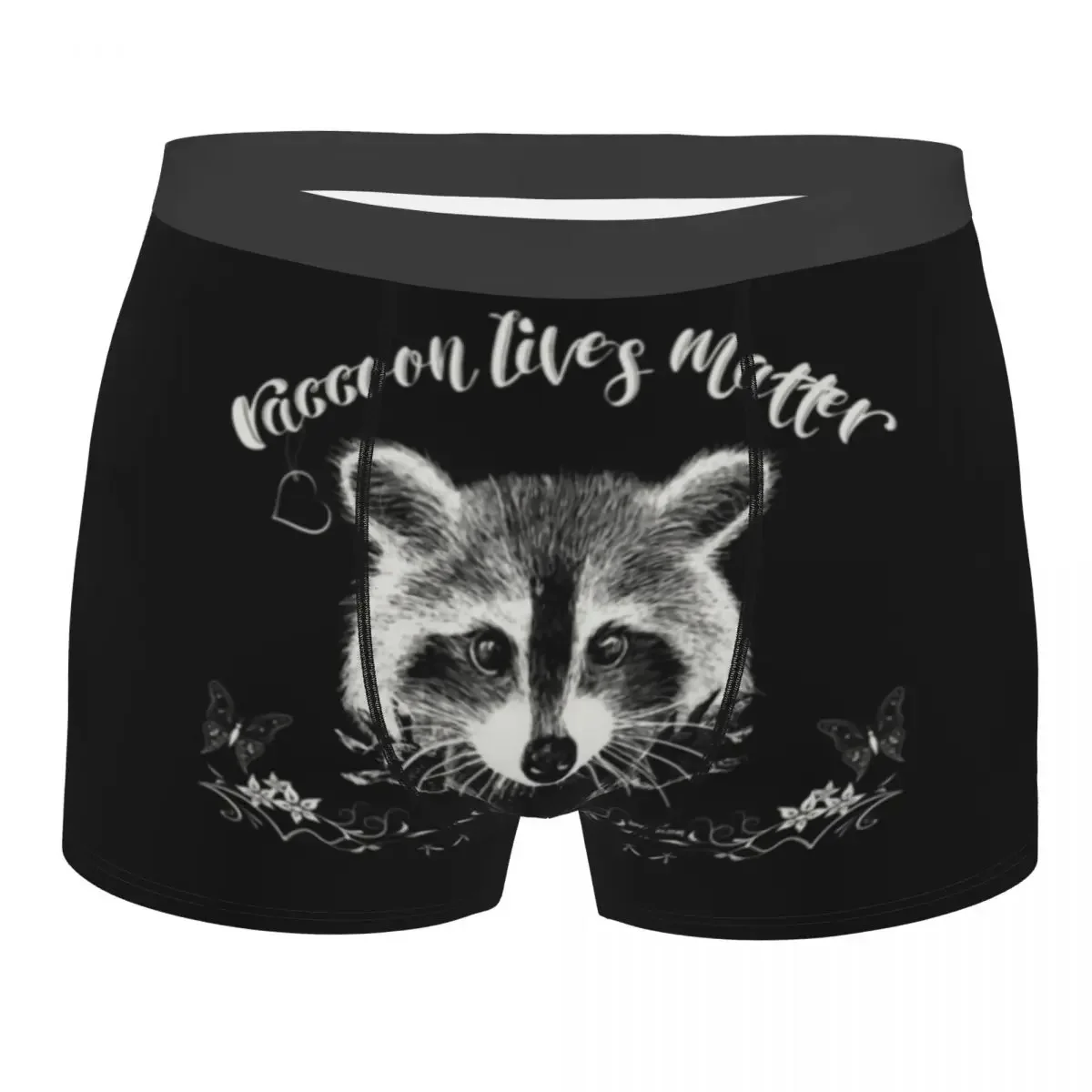 Sexy Male Cool Raccoon Lives Matter Iconic Underwear Trash Panda Racoon Boxer Briefs Stretch Shorts Panties Underpants