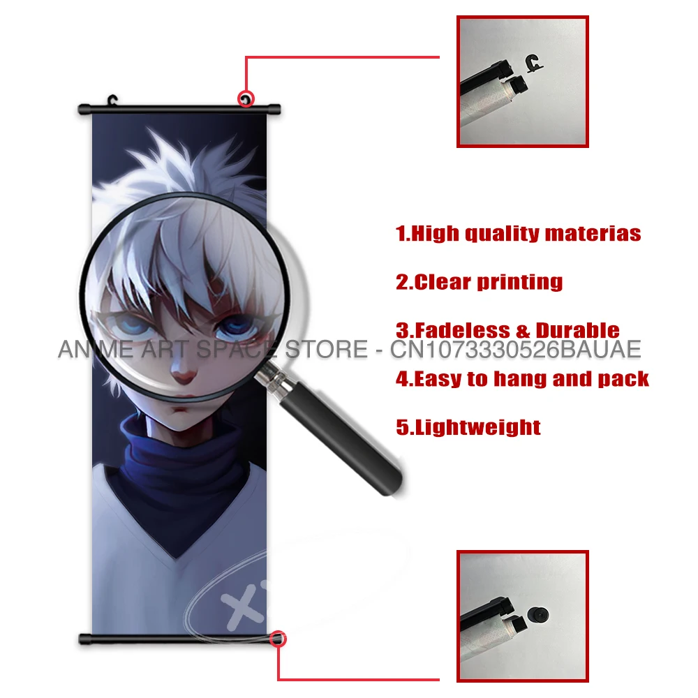 Hunter X Hunter Hängende Malerei Poster Home Dekoration Klassische Anime Scrolls Bild Wand Kunst Leinwand Nachttisch Hintergrund Geschenk – Detail 6