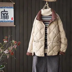 2023 Autumn Winter Warm Light White Duck Down Coat Parkas Women Oversize Down Jacket Ladies Casual Loose Short Puffer Outwears
