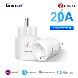 Умная розетка GIRIER Tuya ZigBee, 20 А, 4200 Вт, с монитором питания