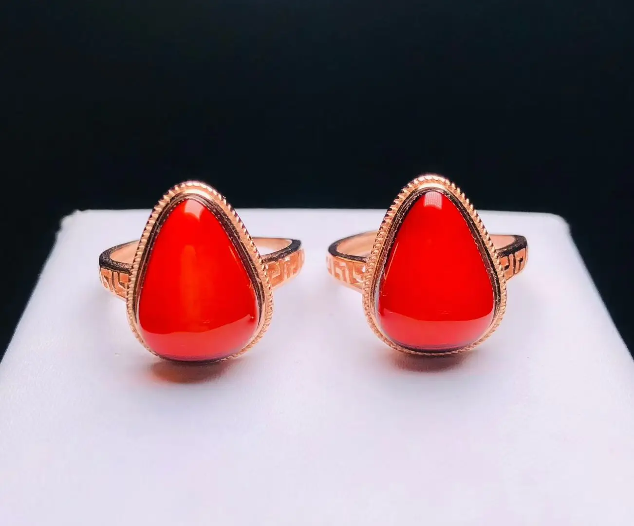 معتمد 925 الفضة الطبيعية البلطيق الأحمر العنبر خاتم مكتنز 18K مطلية بالذهب الوردي بورجوندي اللون 3 قيراط دمعة الأحجار الكريمة والمجوهرات #1