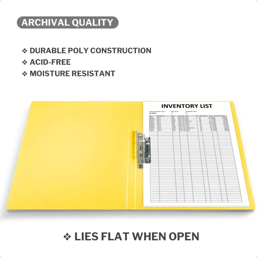 펀치 클램프 바인더 4팩 다양한 색상 링 바인더 100장 레터 사이즈 문서 보관 8.5x11 폴더 금속 클립 포함