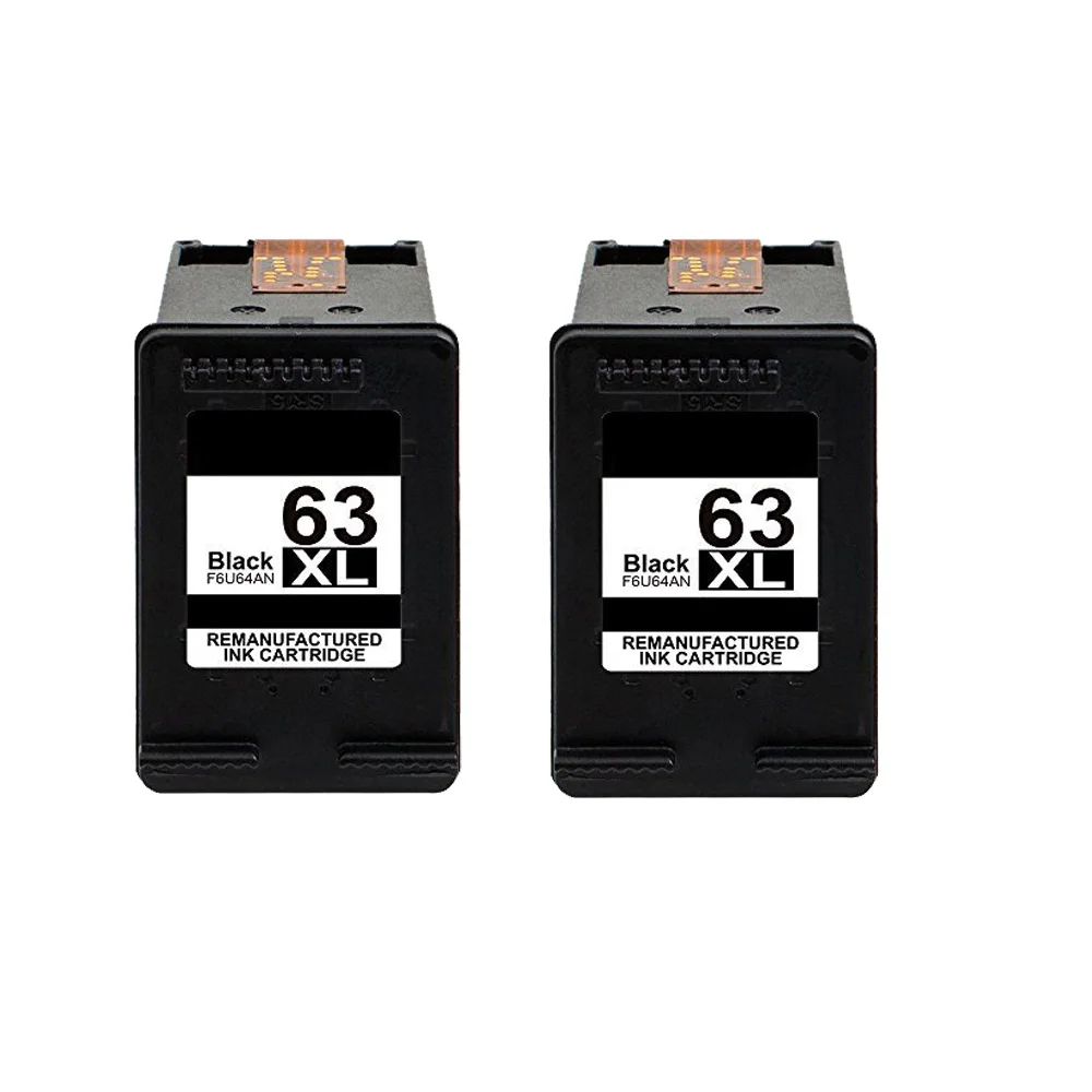 

Remanufactured Ink Cartridge Replacement For HP 63XL 63 XL for HP Envy 4520 4512 4516 OfficeJet 3830 4650 5255 2Pack（2BK））