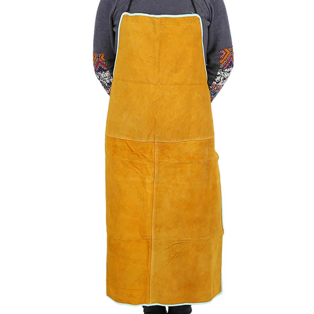 1 Pc 65*90 Cm Cowhide Welding Apron Fully Covers From Upper Chest To Knees Heavy Duty Flame Retardant Safety
