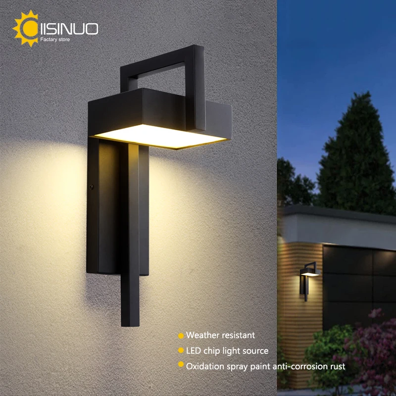 Outdoor Wall Lights LED 10W Black Aluminum Wall Sconce Anti-Rust Lighting Fixtures Waterproof Luminaire for Porch Garage Pathway