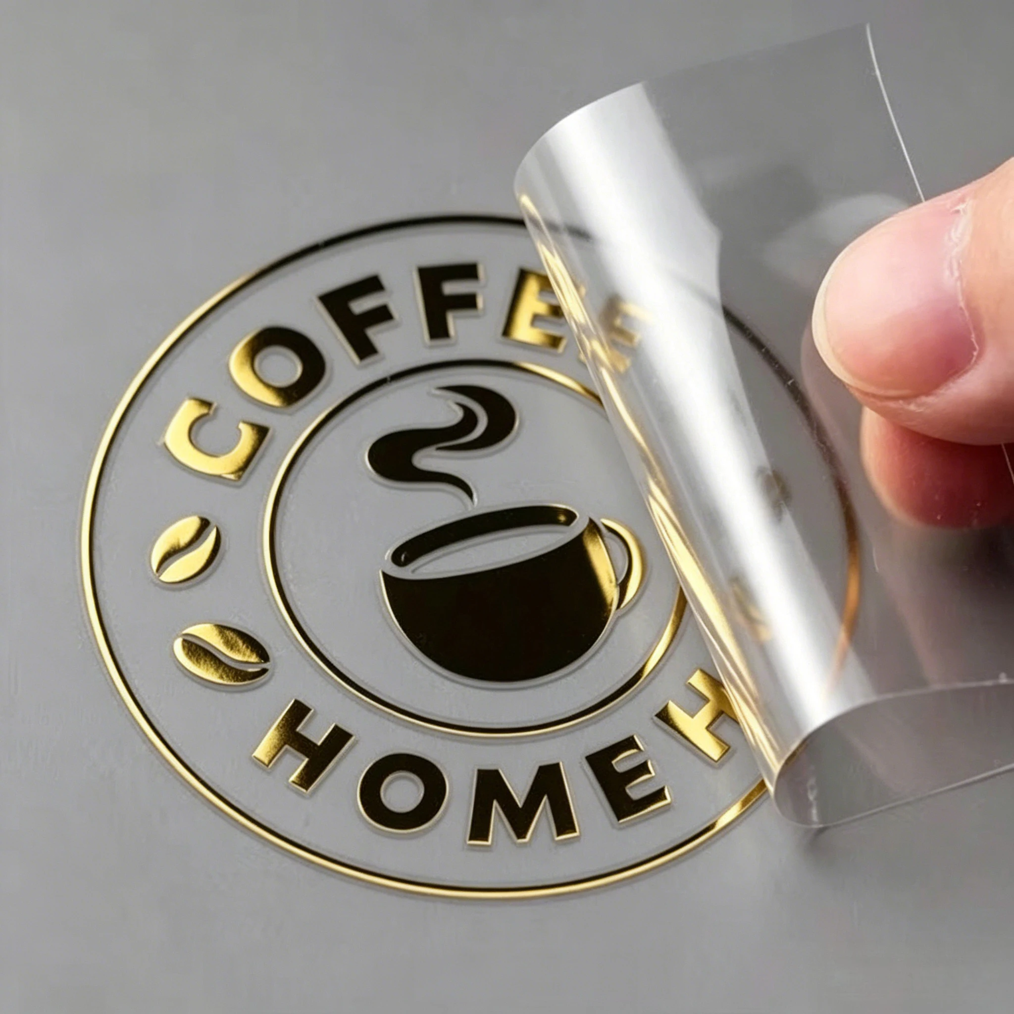 Custom Gold Foil DTF Transfer Stickers, Personalized Logo UV Transfer Labels, Waterproof Decal for Cup Wraps, Ceramic