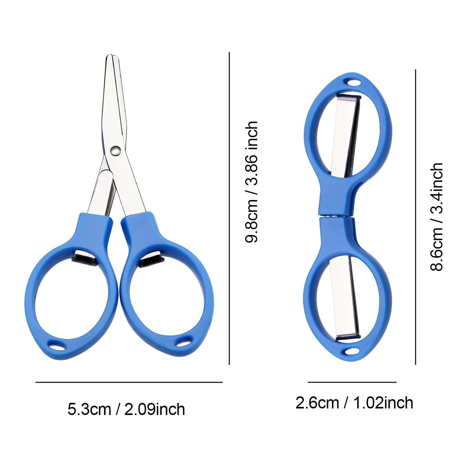 30Pcs Stainless Steel Scissors Rust-proof Folding Scissors Glasses Shape Mini Scissors Suitable For Home And Travel Use