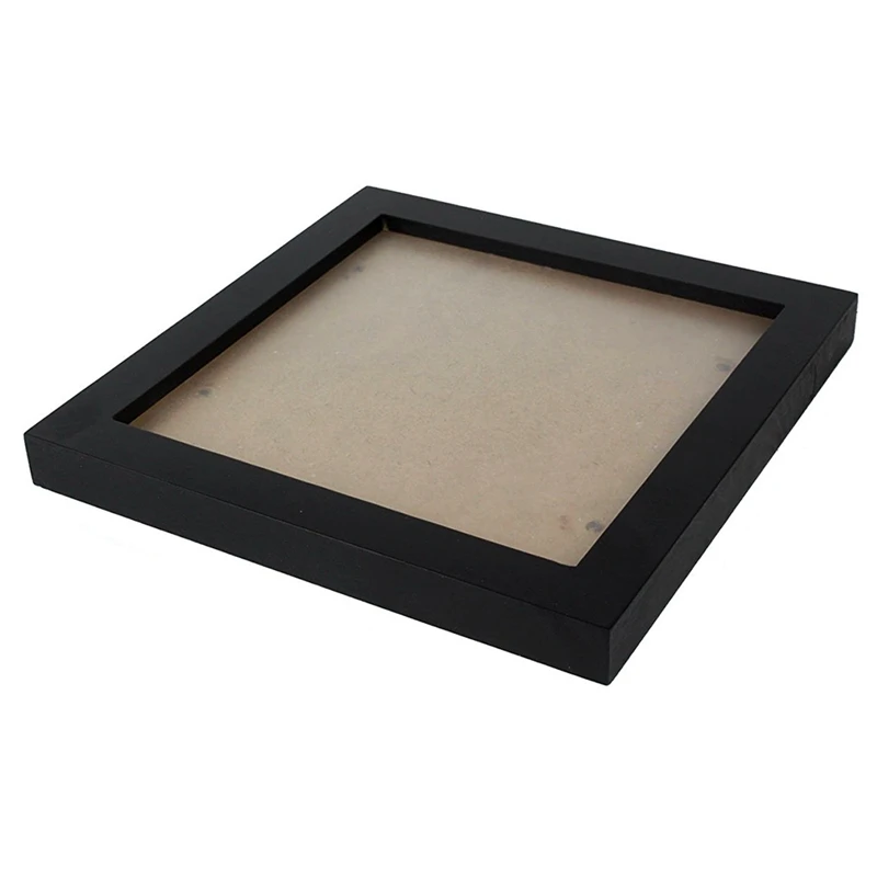 3X Square Thick Pine Wood Photo Frame Wall Picture Frame (Black,6 Inch) Promotion